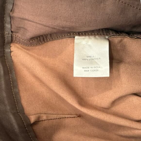 L'Academie Mila Brown Leather Bootcut Pants Size S - Picture 7 of 8